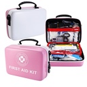 Large First Aid Kit - 410 Piece Dual-Color Emergency Kit with Hard Shell,Professional Survival Kit for Home, Car, Travel, Hiking & Outdoor(Pink/White)
