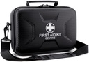 Gevoke 410 Piece Waterproof Hard Shell First Aid Kit, Black | For Home, Car, Travel, Camping, Truck, Hiking, Sports, Office, Vehicle & Outdoor, Emergency Medical Kits