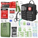 Advanced Trauma First Aid Kit - Emergency Camping Gear with Tourniquet Kit, Compression Bandage, 36" Splint | Portable Survival Gear for Outdoor, Home, Camping- Gift for Husband Dad and Wife-Black