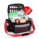 RHINO RESCUE First Responder First Aid Kit Fully-Stocked EMT Bag(Black,25L) | Professional EMT/EMS Trauma Medical Kit, Molle System & Reflective Stripe, 300+ First Aid Supplies, Suits for Business, Home