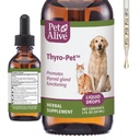Thyro-Pet - Herbal Thyroid Support Supplement for Dogs & Cats - | Liquid Formula with Bladderwrack, Nettle, & Astragalus - Plant-Based Daily Drops for Healthy Thyroid Function - 2 oz Tincture