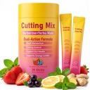 Cutting Drink Mix – Supports Satiety, Metabolism & Energy | Berberine, Chromium, FOS, Yerba Mate & 5-HTP | Gut Health & Clean Fuel | Sugar-Free, Vegan, Non-GMO | Strawberry Açaí | 30 Sticks