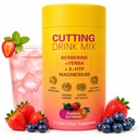 Cutting Drink Mix, Gut Health & Energy Support with Berberine,5-HTP, Yerba Mate & Magnesium,Fos, Strawberry Acai Flavor,15 Servings