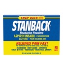 Stanback Headache Powders, Fast Pain Relief, 50 Count | Powder with Aspirin and Caffeine, Relieves Pain Fast from Body Aches, Arthritis, Colds & Fever