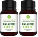 Antler Farms - 100% Pure Wild Caught Antarctic Krill Oil from Cold, Pristine Waters, 60 Softgels – Clean, Omega-3 EPA + DHA Supplement w/Astaxanthin, Rapid Absorption (Pack of 2)