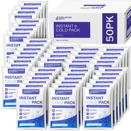 50 Pack Instant Ice Packs for Injuries, Disposable Instant Cold Pack