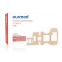 Ourmed Flexible Assorted Bandages Variety Pack 100 Pieces, Fingertip Bandages for First Aid, Slight Cuts, Scrapes, Abrasion & Wounds Care,Strong Hold for 24 Hours, Non-Latex