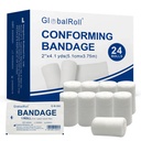 Stretch Gauze Bandage, Gauze Rolls 2'' x 4.1 Yards - 24 Rolls Individually Wrapped Conforming Stretch Bandage, First Aid Wound Care Rolls for Primary Wound Dressing Support