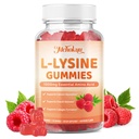 L-Lysine 1000mg Gummies for Adults – Supports Collagen & Calcium, 60 Count | L-Lysine Essential Amino Acid, 0 Sugar, Non-GMO, Raspberry. Supports Calcium Absorption & Collagen Formation for Daily