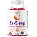 Ez-Sleep Melatonin Gummies for Adults 10mg – Vegan Sleep Gummies for Relaxation & Calm Support, Non-Habit Forming Nighttime Aid, Strawberry Flavor, 90 Count (2-Month Supply)