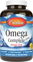 Carlson - Omega Complete Gems, Omega-3-6-9, Wild Caught, Sustainably Sourced, Heart Health, Joint Function & Immune Support, 90 Softgels
