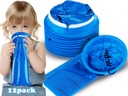 Valchoose 12 Pack Kids Vomit Bags Disposable, 800ml Leak-Proof Emesis Bags | Hospital Grade Motion Sickness Bags for Car Kids Lifesaver, Portable Puke Bags for Car Sick, Chemo, Road Trip, AirPlane（Blue）