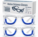 Hion 2 Pairs Adult Anti- Motion Sickness Smart Glasses, Ultra-Light Portable Nausea Relief Liquid Glasses, Carsickness Airsickness Seasickness Glasses, Kids Travel/Cruise Essentials