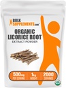 BulkSupplements.com Organic Licorice Root Extract Powder - Licorice Supplement, Licorice Root Powder, Licorice Extract - Gluten Free, 500mg per Serving, 1kg (2.2 lbs) (Pack of 1)