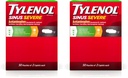 Tylenol Sinus Severe Daytime Caplets with Acetaminophen 325mg, Guaifenesin 200mg & Phenylephrine HCl 5mg, Non-Drowsy Pain Reliever, Expectorant & Nasal Decongestant, 2 Count (Pack of 100)