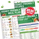 HAMIEW Kidney Diet Food List & Meal Plan, 3 Pack Simple Guides | Support You Eat Safely with Renal Stone Disease, CKD, Guide Exact Oxalate Potassium Per Serving for 400+ Foods, 28+ Recipes