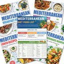 HAMIEW Mediterranean Diet Food List, 5 Pack - 80+ Easy Meal Planner Recipes | Guide for Beginners (Laminated), Mediterranean Ingredient Meal Plan, Serving Sizes Calories Net Carbs, Diabetes-Friendly