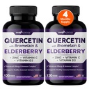 Gade Nutrition Quercetin with Bromelain Elderberry Vitamin C and Zinc | Sambucus Immune Support Supplement 500mg Capsules | Gluten-Free | Made in USA | 4 Month Supply
