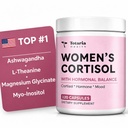 Women's Cortisol Supplement – Stress Relief, Sleep Aid, Hormone Balance, Mood & Focus, PMS*| Ashwagandha 30:1, L-Theanine, Magnesium Glycinate, Phosphatidylserine, DIM, Vitex & Myo-Inositol, 120 Ct.