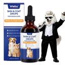 Wellix 4 oz Skin & Coat Drops for Dogs & Cats for Itch&Allergy Relief | Liquid Omega 3-6-9 & Biotin Supplement for Dogs & Cats – Dog Fish Oil for Coat Defense & Reduces Shedding, Chicken Flavor