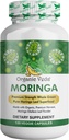 Organic Veda Moringa Leaf Caps 1000mg, 120 Count - Pure Raw Moringa Oleifera Powder Whole Leaves Green Super Food Supplement - Ενισχύει την ενέργεια, την υγεία, την ευεξία και τα αντιοξειδωτικά πλούσια