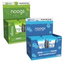 Noogs Wicked Apple + Blue Raspberry Blast Sour Energy Chews Bundle - Electrolyte Energy Gummies | 24 Packs, 288 Gummies