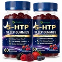 5HTP Sleep Gummies for Adults, Helps Asleep Faster, 120 Count | 3mg Melatonin, L-Theanine and Magnesium, Sugar Free Calm Mood and Sleep Support Supplement, Mixed Berry Flavor
