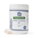 Empty Capsules Size 3 - Clear Vegan HPMC - 1000 Count Jar - Fits Capsule Machine Filling Tray - Joined Vegetarian Caps Easy Snap for DIY Powder Supplement Pills - Halal Kosher Hypromellose