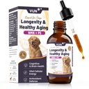 VUN NAD+ Longevity Supplement for Senior Dogs & Cats Cognitive | Liposomal NMN Liquid for Dog Cognitive & Brain, Healthy Aging, Antioxidant & Vitality, Chicken Flavor, 2 fl oz