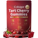 Tart Cherry Gummies | 120 Gummies | 1000mg Tart Cherry Extract with Celery Seed, Ginger, Reishi Mushroom & Quercetin | Sugar Free | Antioxidant Supplement