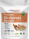 Vitamatic Certified USDA Organic Shatavari Powder – 1 lb (16 oz) Traditional Ayurvedic Herb for Women’s Health, Hormonal Balance & Vitality