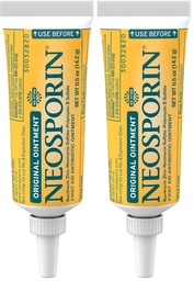 Neosporin Original First Aid Antibiotic Ointment with Bacitracin Zinc for Infection Protection, Wound Care Treatment & Scar Appearance Minimizer for Minor Cuts, Scrapes and Burns,.5 oz (Pack of 2)