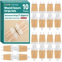 AZEN 10 Pack Emergency Wound Closure Strips, Butterfly Bandages, Laceration Closure Zip Stitch, Repair Wounds Without Stitches