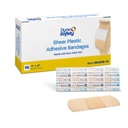Dynarex Sheer Plastic Adhesive Bandages Water-Resistant and Sterile Non-Stick Pad First Aid Covers Minor Cuts Scratches - 1" x 3", 1 Box of 16