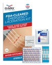 Clozex Emergency Laceration Kit - Repair Wounds Without Stitches, Skin Closure Device for a Wound Up to 1 1/2 Inches Length. Complete Kit to Clean, Close, & Cover Wounds