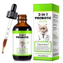 3 in 1 Probiotics for Cats, Cat Digestive Support,Daily Digestive Health Supplement with Multiple Strains of Bacteria Help with Diarrhea,Gas and Bloating, Cat Herbal Supplements- 60ml