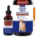 4oz Liquid Iron Supplement for Cats&Dogs-Vitamin B12&C-Cat Anemia Supplements, Hemoglobin Support,Lethargy,Pregnant Cat&Dog Essentials,Kitten & Puppy Supplements-Large Volume