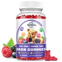 Iron Supplement Gummies for Kids - with Calcium, Zinc, Kids Multivitamin with Iron Gummies - Immune Support, Blood Builder & Energy Support for Iron Deficiency, Anemia, Mixed Berry Flavor, 60 Gummies
