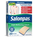 Salonpas Pain Relieving Patch, 20 Count (Pack of 1) | Apply For Up to 8 Hours, For Temporary Relief of Minor Aches & Pains, Stiff Neck, Sore Shoulder, Backache, Joint Pain