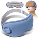 Cordless Heated Eye Mask,Light Blocking 3D Sleeping Eye Mask with Adjustable Heat, Vibration and Timer Settings,Portable Rechargeable Mask,for Eye Fatigue, Better Sleep,Dry Eye Comfort, Men & Women