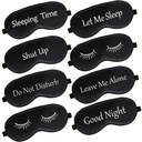 Geyoga 8 Pack Silk Funny Sleep Masks for Women Silky Eye Mask with Adjustable Strap Soft Cute Blackout Blindfold Eye Cover for Women Men Full Night's Sleep, Travel, Nap, Meditation(Dark Colors)