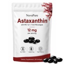 NuvaPure Astaxanthin 12mg Softgel Capsules with MCT Oil –Supports Antioxidant, Skin Radiance & Eye Health, Non-GMO, Gluten Free, 120 Count