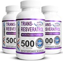 MAAC10 99% Trans Resveratrol 500mg Micronized Pharmaceutical Grade 3 Pack | 99% Pure Trans-Resveratrol Extract + BioPerine for Superior Absorption and Antioxidant benefits, 90 Day Supply