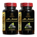 Trans-Resveratrol Capsules | Natural Antioxidant | Healthy Aging & Energy Support Formula | Joint & Mobility Support - 2 Bottles 120 Capsules