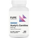 PureFormulas Acetyl L-Carnitine Cognitive & Memory Support L Carnitine Supplement for Brain, Focus, & Calmness Alcar, 500mg Dairy Free Non-GMO 120 Vegetarian Capsules