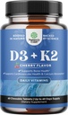 Natures Craft Vitamin D3 with K2 MK7 Supplement - Vitamin D3 2000 IU Tablets and K2 for Immune Support Bone Health Heart Health Joint Support Bone Strength and Mood Boost - VIT Immune System