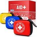EVERLIT CARE Mini-Aid First Aid Kit | Compact & Lightweight Case with Carabiners for Travel | Family & Kid Friendly 180 Pcs Wound Care Supplies for School, Work, Outdoor, Home & Office | Pack of 3