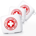 EVERLIT Pocket-Aid Kit | Travel-Friendly Hard-Shell Cases with 50 Items for Cuts, Scrapes, Burn & Wound Care | Pack of 3 Mini First Aid Kits for Travel, Outdoor, School, Camping, Home, Office (White)