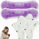2-Pack Reusable Perineal Ice Packs for Postpartum Care, Purple | Hot & Cold Gel Pads with Washable Cotton Covers, Relief for Postpartum Pain, Hemorrhoids, Perineal Soreness & Swelling