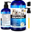 Salmon Oil for Dogs and Cats 8.8fl.oz, Omega 3 EPA DHA Joint&Immune Health, Salmon Oil for Dogs Skin and Coat Support(Cats), Wild Alaskan Salmon Oil for All Ages and All Breefs, for Dog and Cat.